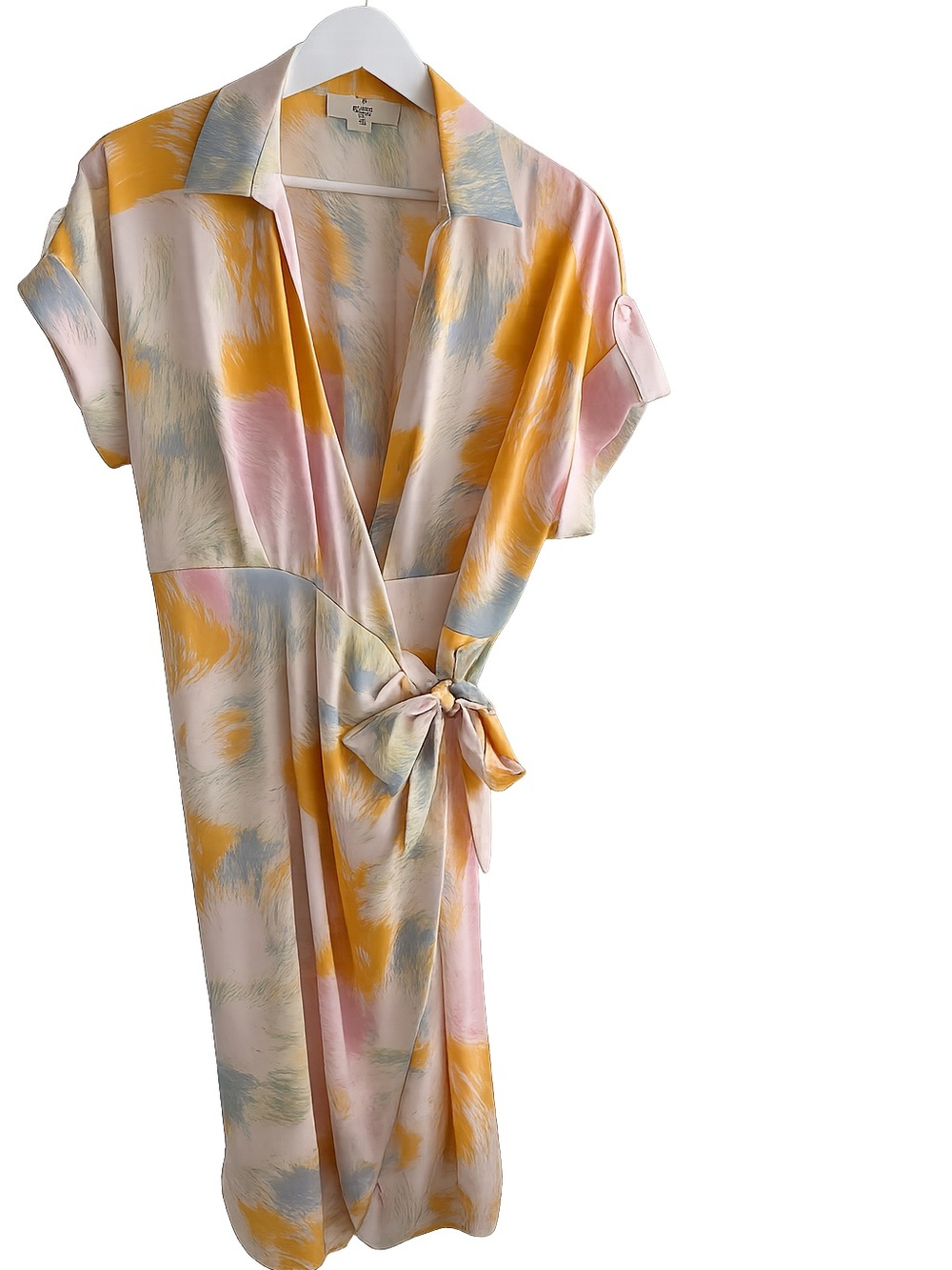 entro Pastel Wrap Maxi Dress in Yellow, Pink & Blue